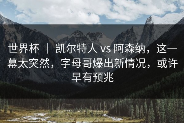 世界杯 ｜ 凯尔特人 vs 阿森纳，这一幕太突然，字母哥爆出新情况，或许早有预兆