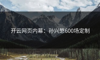 开云网页内幕：孙兴慜600场定制