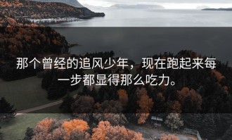那个曾经的追风少年，现在跑起来每一步都显得那么吃力。